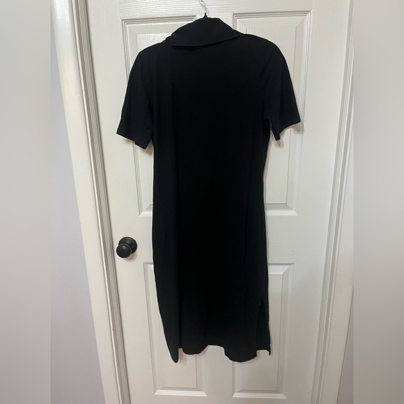 Pact Seaside Linen Polo Midi Dress black size medium - Picture 6 of 7
